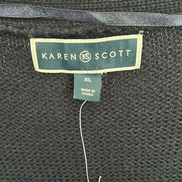 Karen Scott Navy Open Front Cardigan - XL - NWT - Picture 2 of 4